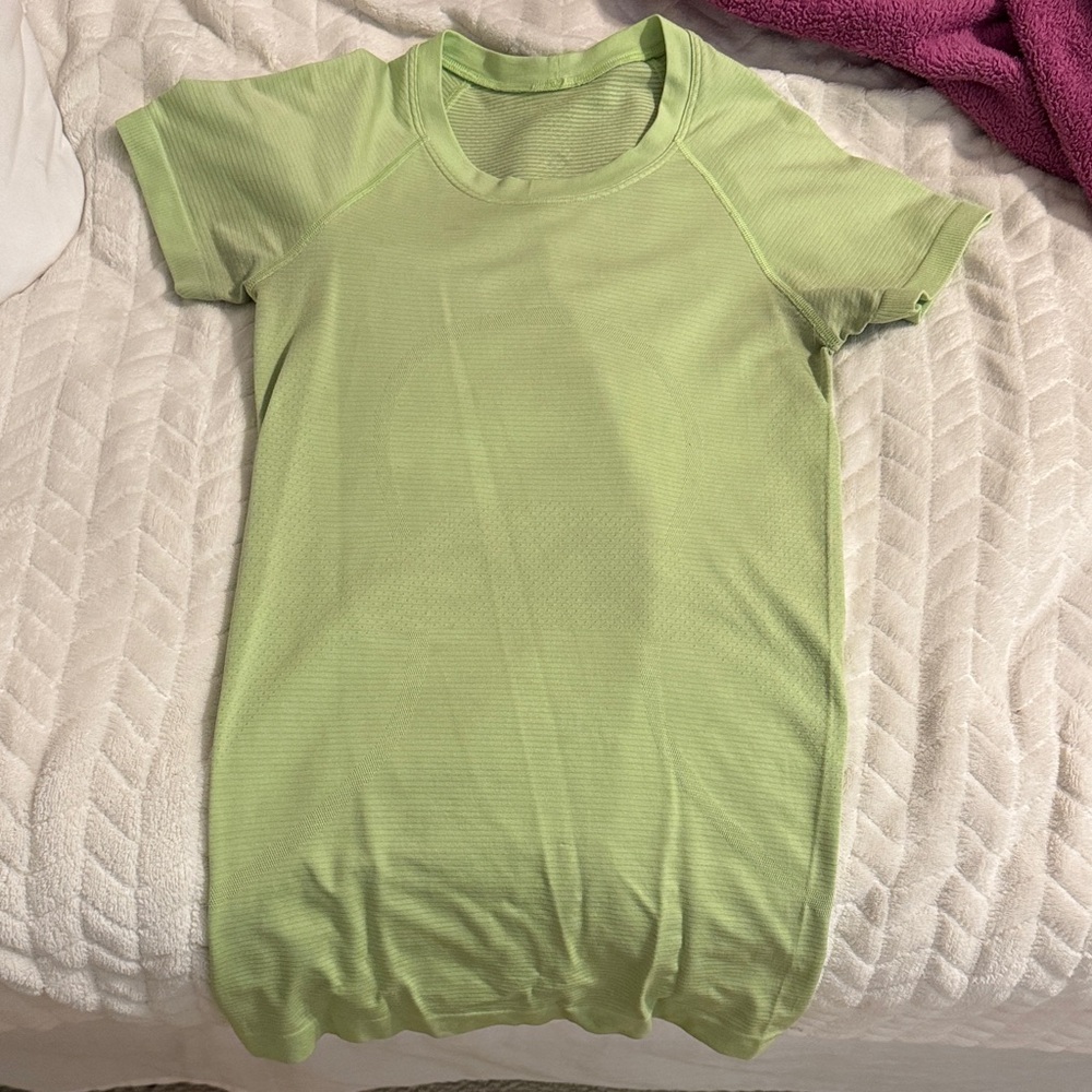 Lululemon neon green swiftly tech full length shirt size 2